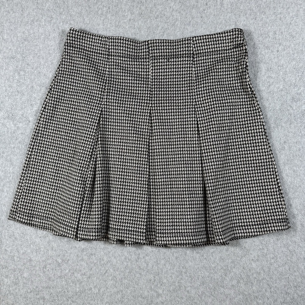 NWT Max Studio Houndstooth Flared Skater Skirt Women's Medium Black White